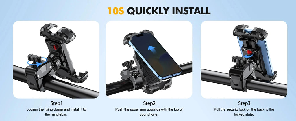Universal Motorcycle Phone Holder - 360° Rotatable