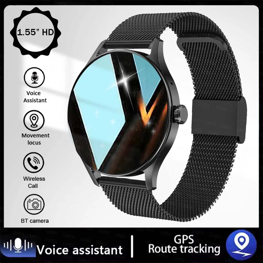 Smartwatch UXEX 1,55" HD – Bluetooth-Anruf & Gesundheitstracker