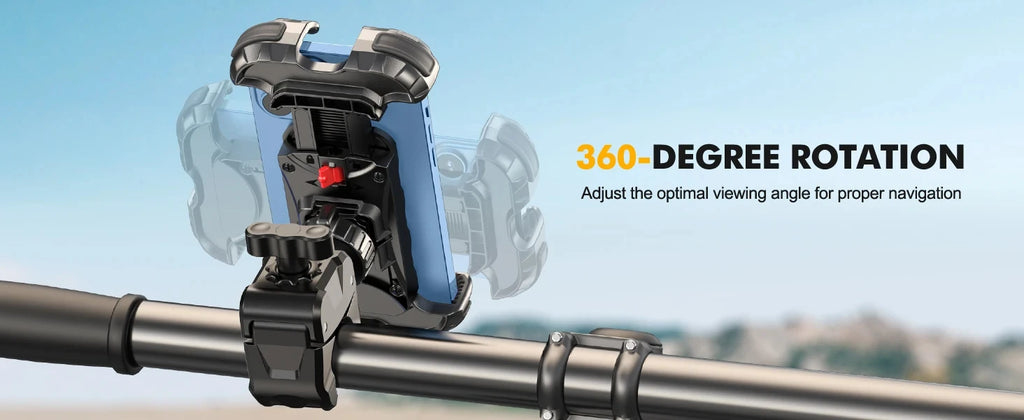 Universal Motorcycle Phone Holder - 360° Rotatable