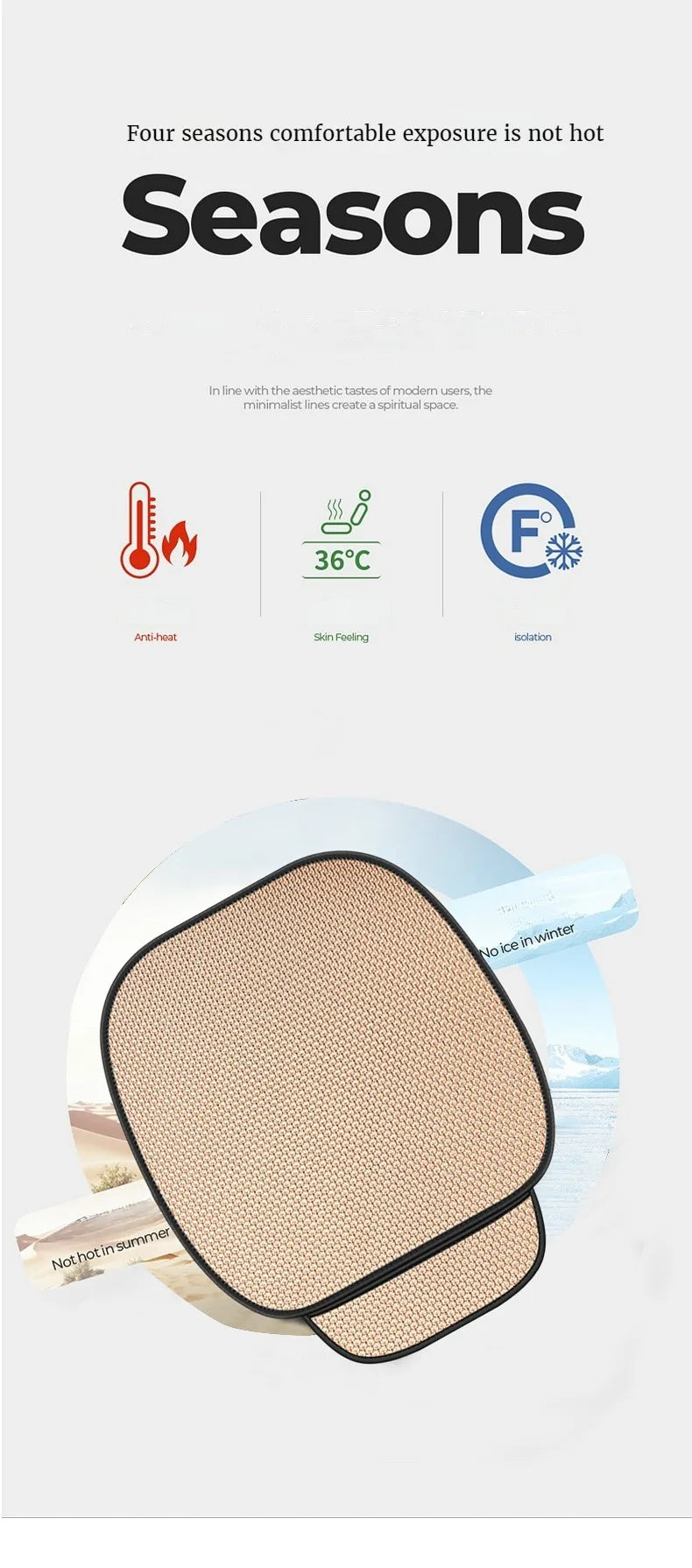 Summer Cool Car Seat Cover - Breathable Fabric Cushion Set