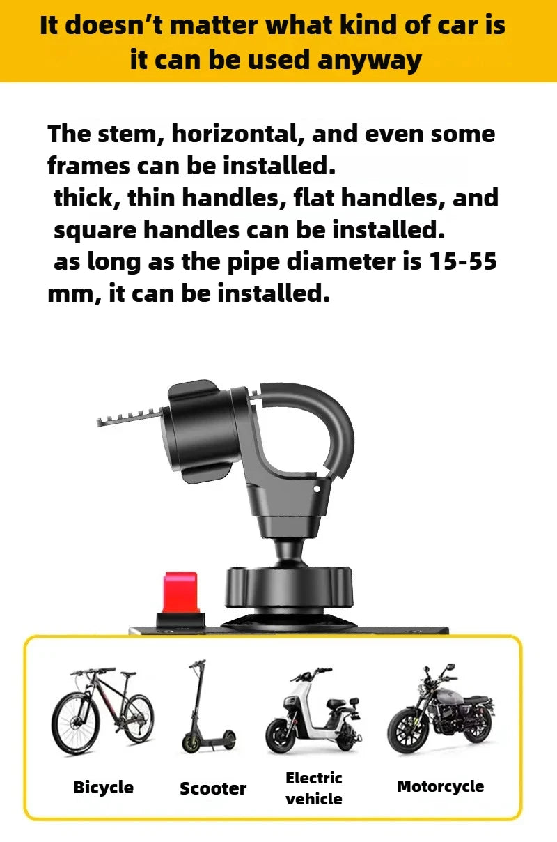 Universal Motorcycle Phone Holder - 360° Rotatable