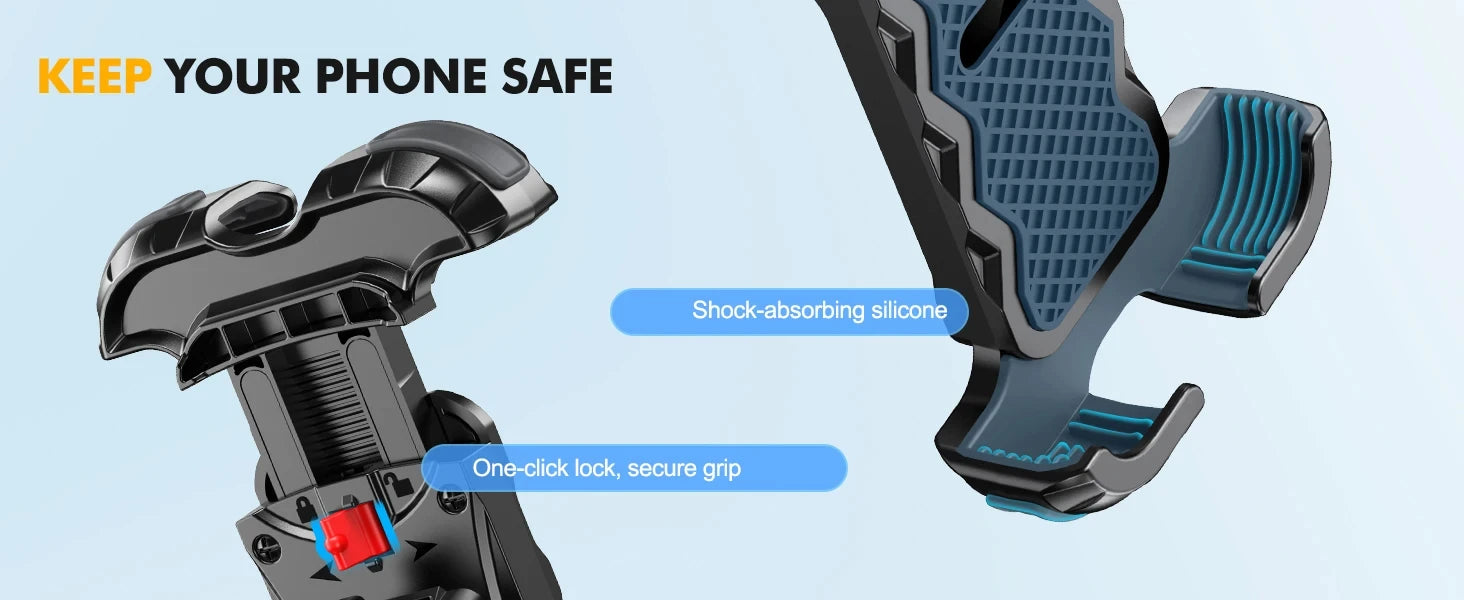 Universal Motorcycle Phone Holder - 360° Rotatable